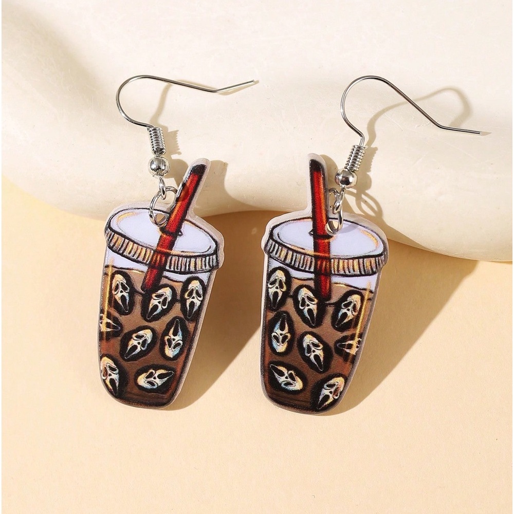 GHOST FACE EARINGS - Picture 2 of 2